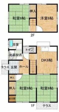 福音寺町借家の物件間取画像